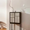 Air Cabinet, black/cane fra Design House Stockholm