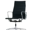 Aluminium Chair EA 119 kontorstol, sort læder fra Vitra