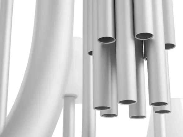 Apollo Chandelier 1065, hvid opalglas fra Hay