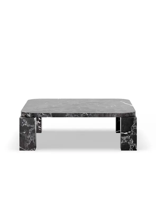 Atlas Sofabord 820x820, Costa Black Marble fra New Works