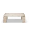 Atlas Sofabord 820x820, Unfilled Travertine fra New Works