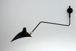 Big Wall Lamp w/1 Curved Arm af Serge Mouille