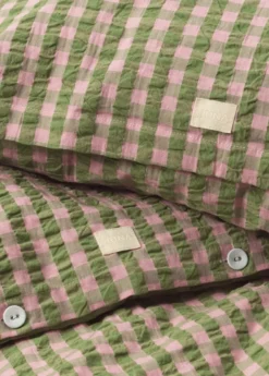 Bæk & Bølge Sengetøj, grøn/soft pink fra Juna