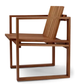 BK11 udendørs loungestol, olieret teak inkl. charcoal hynde fra Carl Hansen & Søn