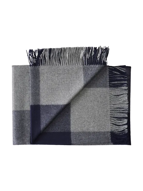 Caracas Plaid, marina fra Silkeborg Uldspinderi