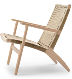 CH25 Loungestol, eg hvidolie af Hans J. Wegner