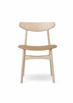 CH30P Spisestol, sæbebehandlet eg, Thor 325 læder af Hans J. Wegner