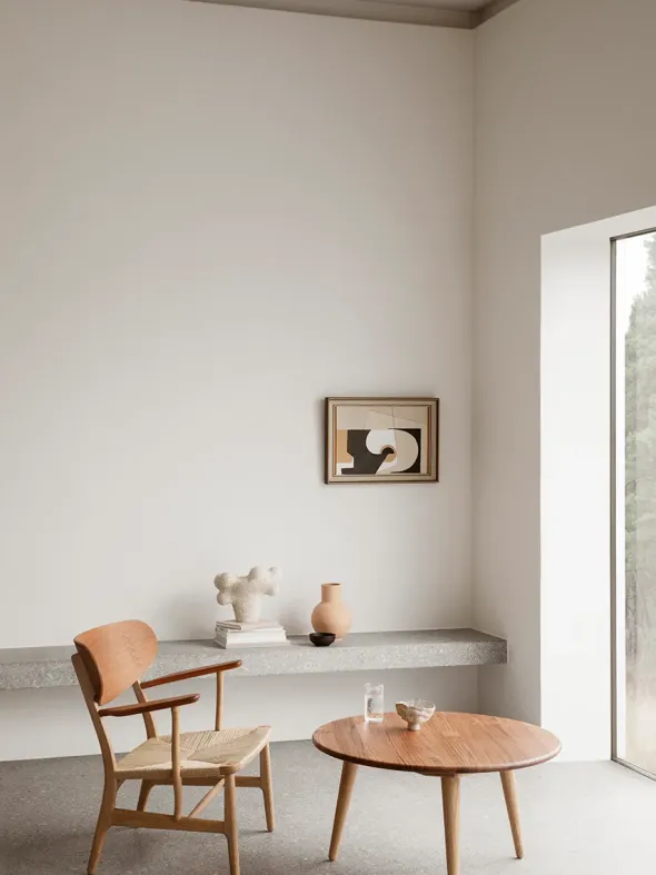 CH008 Sofabord, olieret teak/eg af Hans J. Wegner