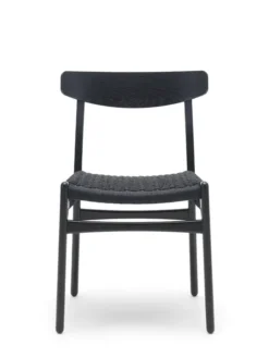 CH23 Spisestol, sort eg med sort flet af Hans J. Wegner