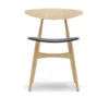 CH33 Stol, sæbebehandlet eg/sort læder af Hans J. Wegner
