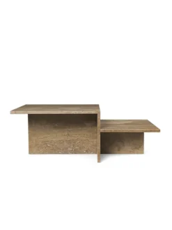 Distinct Coffee Table, Dark Brown Travertine fra Ferm Living