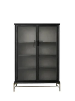 Dowry III kabinet, onyx eg, frosted glass fra Stellar Works