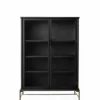 Dowry III kabinet, sort eg, clear glass fra Stellar Works