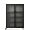 Dowry III kabinet, sort eg, frosted glass fra Stellar Works