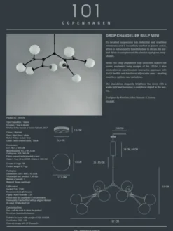 Drop Bulp Chandelier, mini grey fra 101 Copenhagen