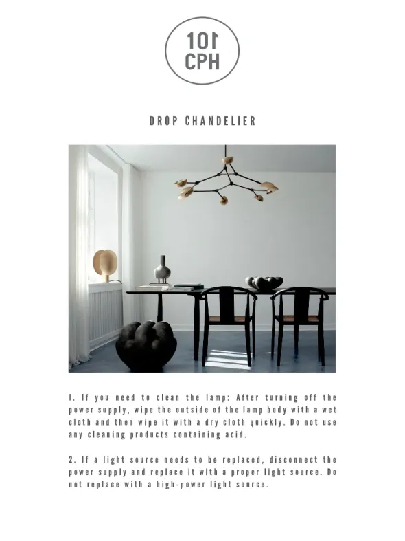 Drop Chandelier, burned black fra 101 Copenhagen