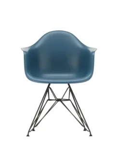 Eames Plastic Armchair DAR, sort pulverlakering fra Vitra