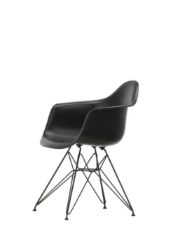 Eames Plastic Armchair DAR, sort pulverlakering fra Vitra
