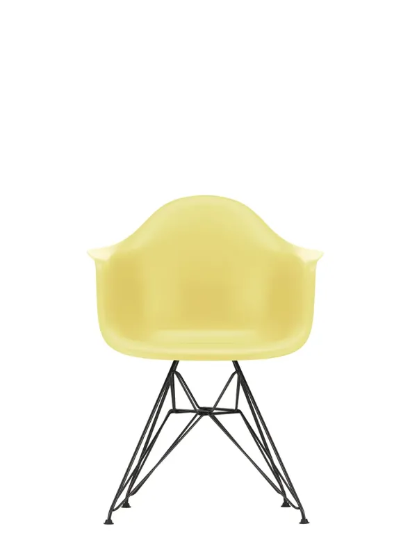 Eames Plastic Armchair DAR, sort pulverlakering fra Vitra