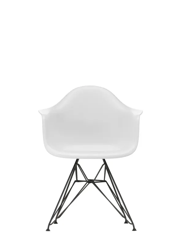 Eames Plastic Armchair DAR, sort pulverlakering fra Vitra