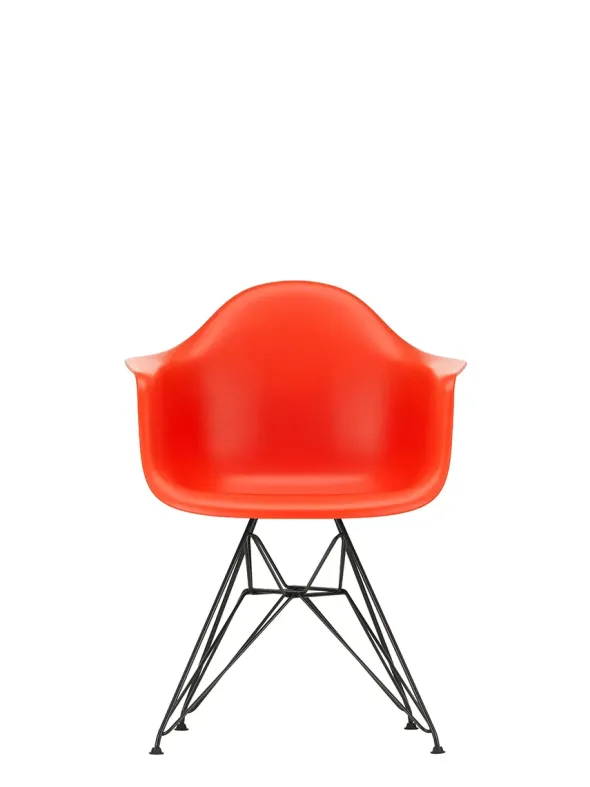 Eames Plastic Armchair DAR, sort pulverlakering fra Vitra