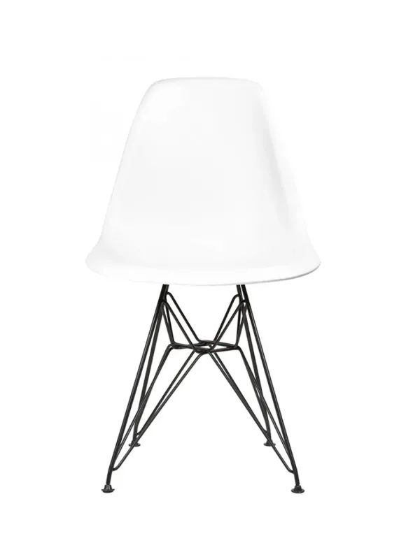 Eames Plastic Side Chair DSR, sort pulverlakeret fra Vitra