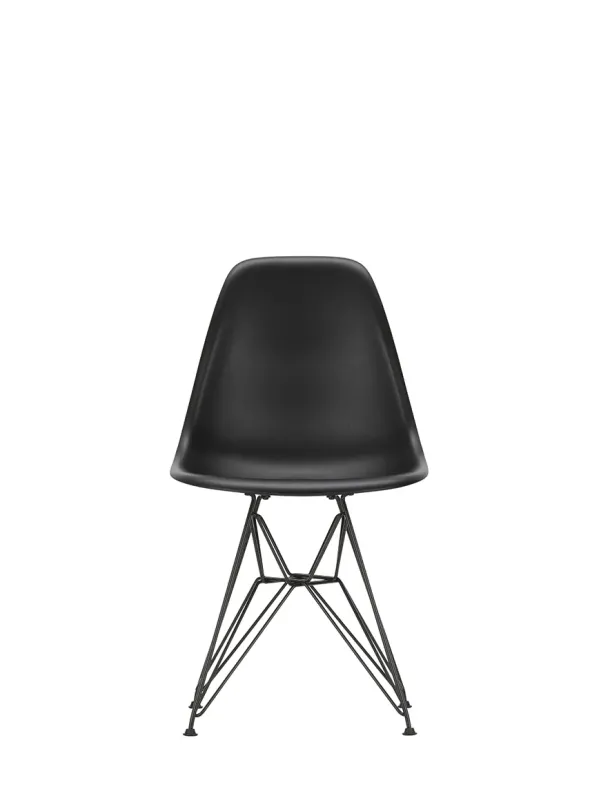 Eames Plastic Side Chair DSR, sort pulverlakeret fra Vitra