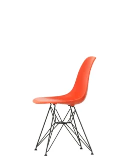 Eames Plastic Side Chair DSR, sort pulverlakeret fra Vitra