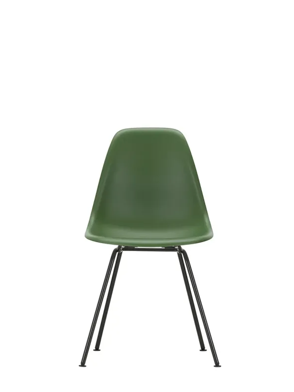 Eames Plastic Side Chair DSX, sort pulverlakeret fra Vitra