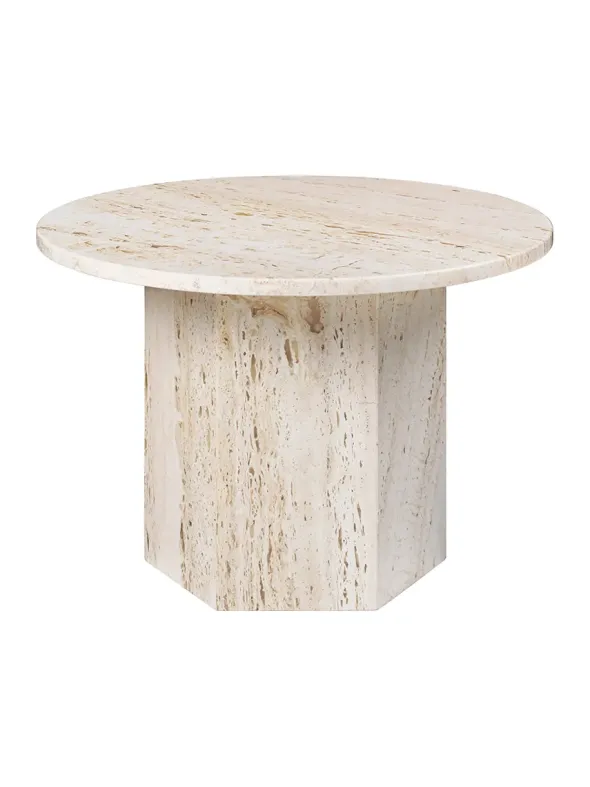 Epic Coffee Table Ø60 cm, travertine fra GUBI
