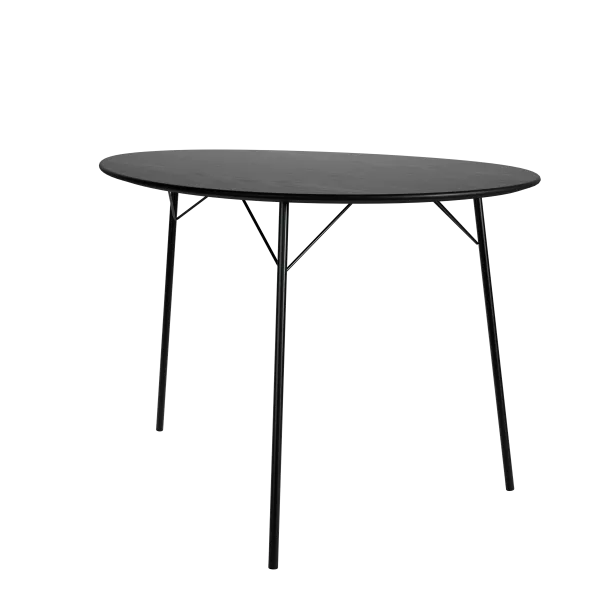 FH3603 Æggebordet, Special Edition i sort ask, sort stel af Arne Jacobsen