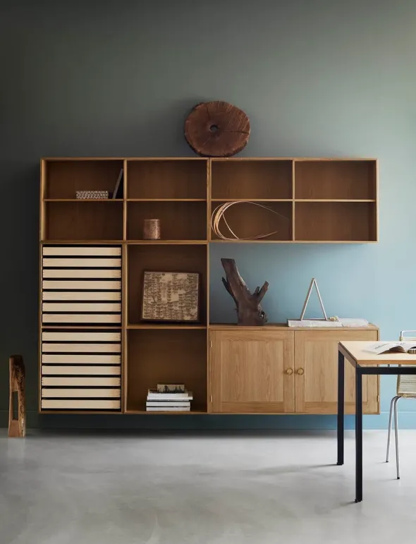 FK63 Reol med hylde og bakker fra Carl Hansen & Søn