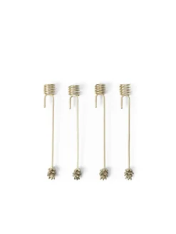 Forest Christmas Tree Candle Holders, sæt á 4 stk., brass fra Ferm Living