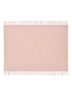Franja Plaid, pink/white fra Silkeborg Uldspinderi