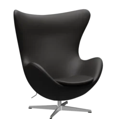 3316 Ægget loungestol, stel i børstet aluminium af Arne Jacobsen