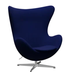 3316 Ægget loungestol, stel i børstet aluminium af Arne Jacobsen