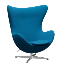 3316 Ægget loungestol, stel i børstet aluminium af Arne Jacobsen