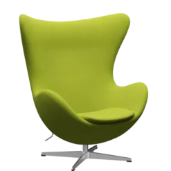3316 Ægget loungestol, stel i børstet aluminium af Arne Jacobsen