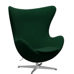 3316 Ægget loungestol, stel i børstet aluminium af Arne Jacobsen