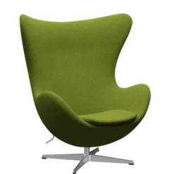 3316 Ægget loungestol, stel i børstet aluminium af Arne Jacobsen