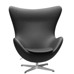 3316 Ægget loungestol, stel i børstet aluminium af Arne Jacobsen