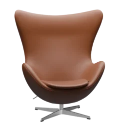 3316 Ægget loungestol, stel i børstet aluminium af Arne Jacobsen