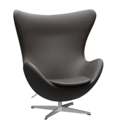 3316 Ægget loungestol, stel i børstet aluminium af Arne Jacobsen