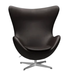 3316 Ægget loungestol, stel i børstet aluminium af Arne Jacobsen