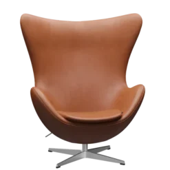 3316 Ægget loungestol, stel i børstet aluminium af Arne Jacobsen