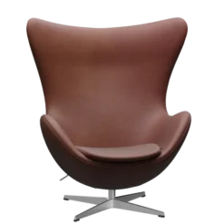 3316 Ægget loungestol, stel i børstet aluminium af Arne Jacobsen