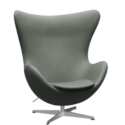3316 Ægget loungestol, stel i børstet aluminium af Arne Jacobsen