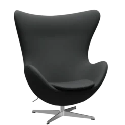 3316 Ægget loungestol, stel i børstet aluminium af Arne Jacobsen