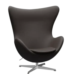 3316 Ægget loungestol, stel i børstet aluminium af Arne Jacobsen