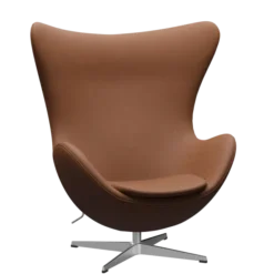3316 Ægget loungestol, stel i børstet aluminium af Arne Jacobsen